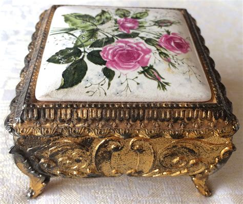 antique metal trinket box embossed|antique trinket boxes worth money.